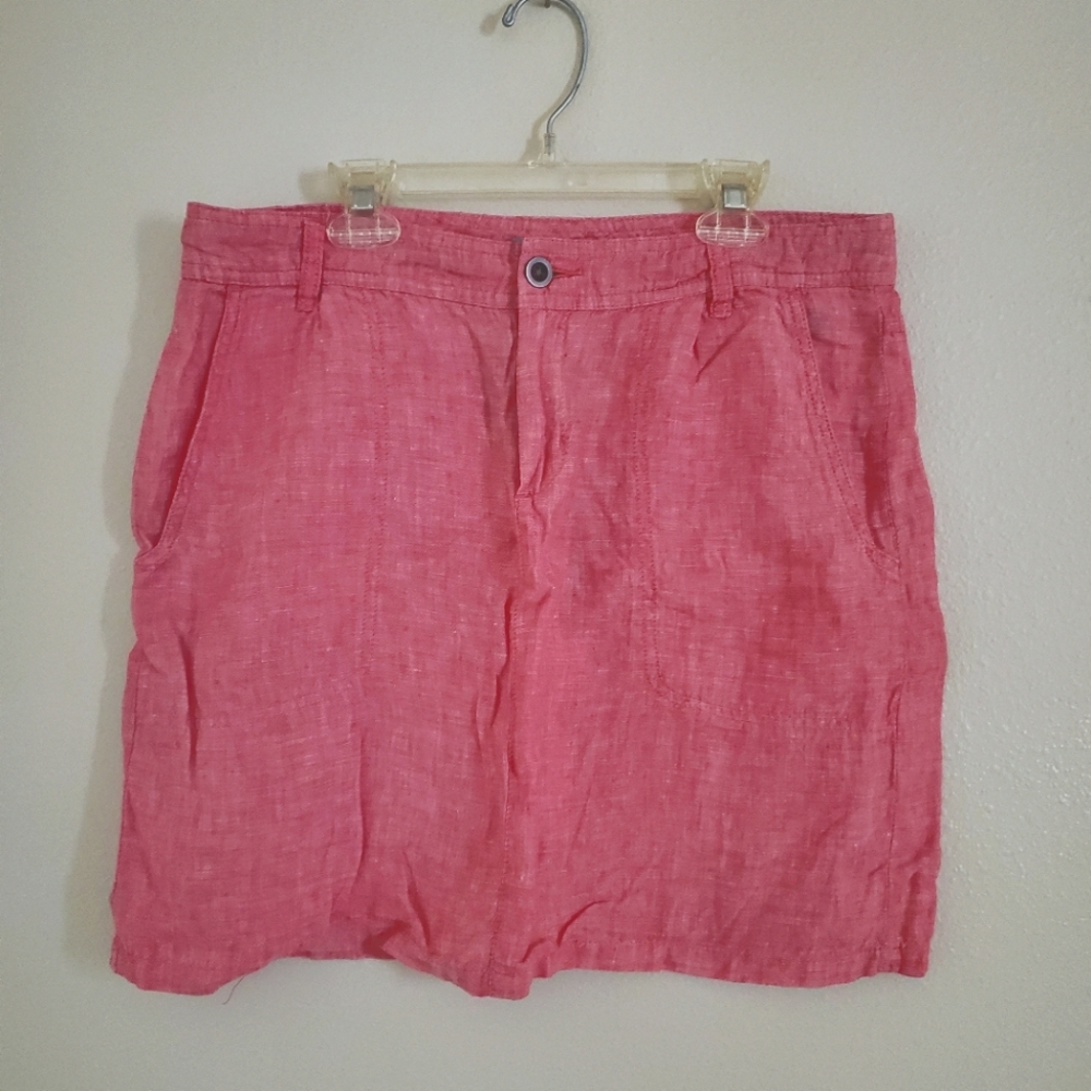 Anthropologie Horny Toad Lithe Venti Linen Skirt Womens Size 6 Red Linen